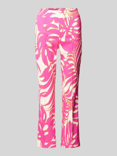 Oui Regular Fit Stoffhose mit Teilungsnähten Pink 2