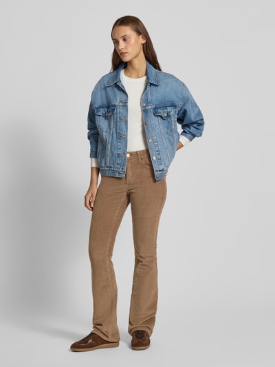 Only Spodnie sztruksowe o rozkloszowanym kroju z mieszanki bawełny model ‘MARY’ Szarobrązowy 1