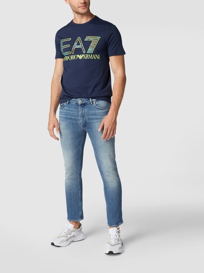 EA7 Emporio Armani T-Shirt mit Label-Print Marine 1