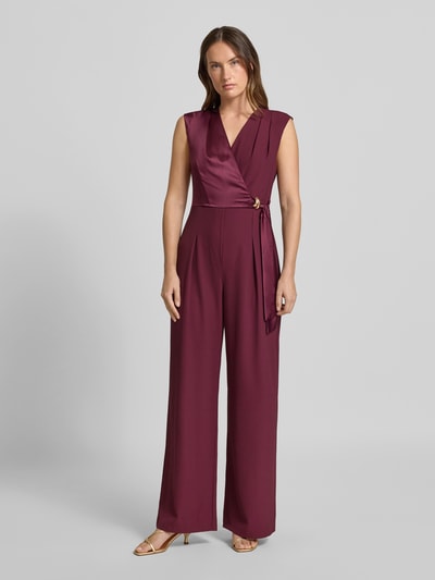 Rinascimento Jumpsuit mit V-Ausschnitt Bordeaux 4