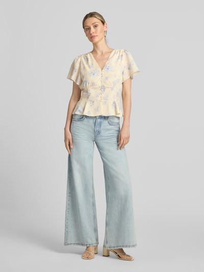 Neo Noir Bluse mit floralem Allover-Print Modell 'Jasmin' Weiss 1