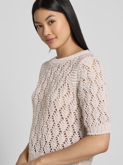 monari Gebreide pullover met 1/2-mouwen Beige - 3