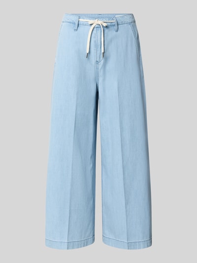 Produktfoto, hellblaue Regular Fit Culotte aus reiner Baumwolle von s.Oliver RED LABEL im Culotte-Stil mit glatter Textur und geradem Schnitt.