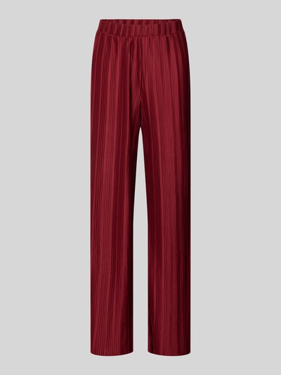 Vila Wide Leg Stoffhose mit Plisseefalten Modell 'TAHLIA' Bordeaux 2