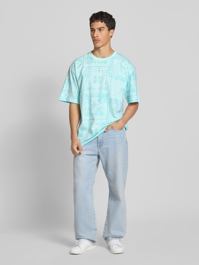 KARL KANI T-shirt met labelstitching Oceaanblauw - 1