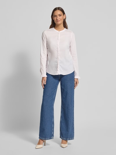 MOS MOSH Slim Fit Bluse mit Streifenmuster Modell 'Mattie' Hellrosa Melange 1