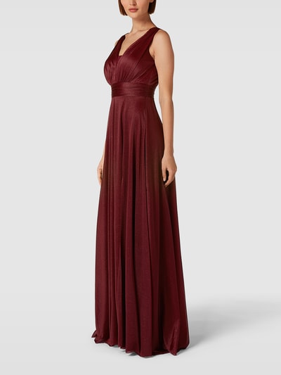 TROYDEN COLLECTION Abendkleid mit V-Ausschnitt Kirsche 4