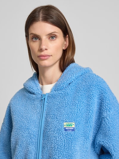 American Vintage Fleecejack met steekzakken, model 'HOKTOWN' Bleu - 3