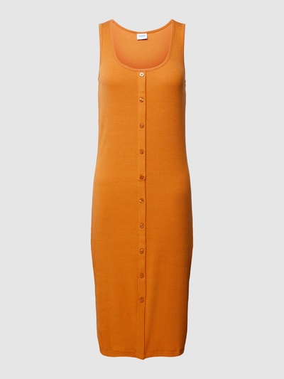 Vero Moda Knielanges Kleid mit Knopfleiste Modell 'FLORENTINA' Orange 2