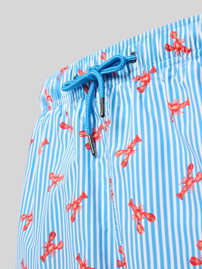 MCNEAL Regular Fit Badeshorts mit Allover-Motiv-Print Metallic Blue 2