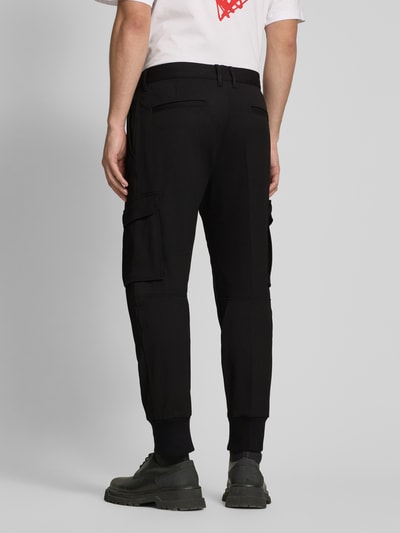 HUGO Tapered Fit Cargohose mit Strukturmuster Modell 'Glavin' Black 5