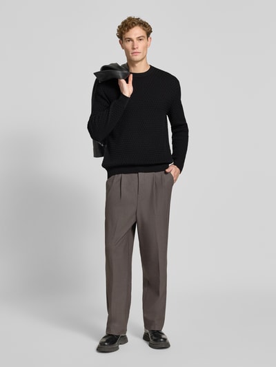 HUGO Regular Fit Pullover aus reiner Baumwolle Modell 'Sylas' Black 1