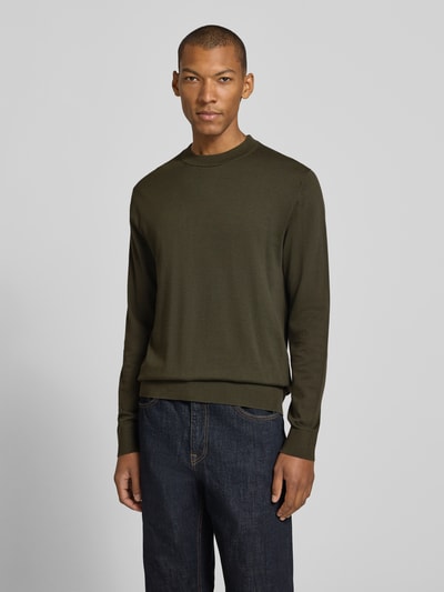 Selected Regular Fit Pullover aus reiner Baumwolle Modell 'TORINO' Dunkelgruen 4