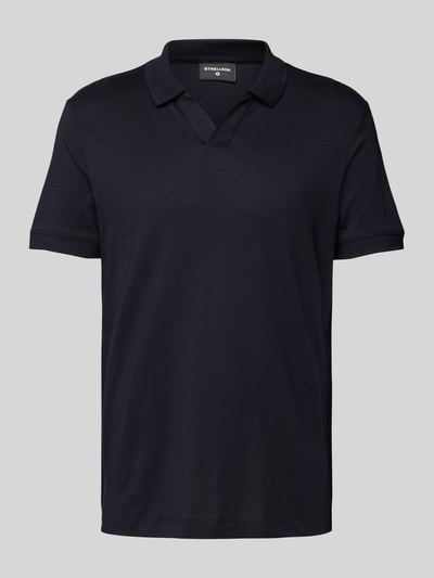 Strellson Poloshirt met ribboorden, model 'Clark' Donkerblauw - 2