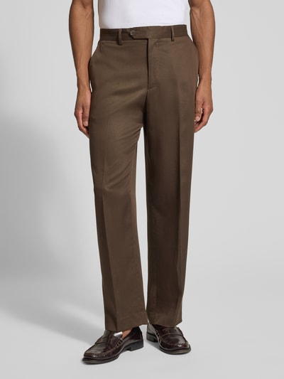 Selected Homme Spodnie garniturowe o kroju relaxed fit z czystego lyocellu model 'RELAXED-KIM' Ciemnobrązowy 4