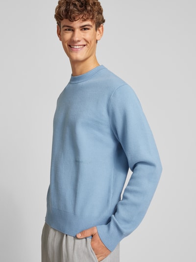 Jack & Jones Strickpullover mit Label-Print Modell 'VESTERBRO' Rauchblau 3