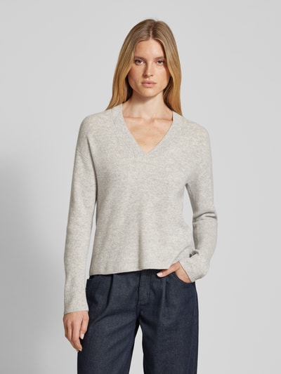 Tommy Hilfiger Gebreide pullover met geribde V-hals Middengrijs - 4