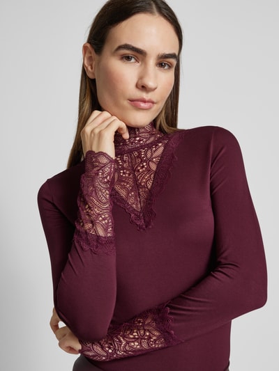 Soyaconcept Longsleeve mit  Spitzenbesatz Modell 'Marica' Bordeaux 3