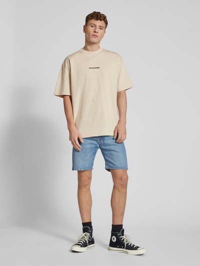 Pegador Oversized T-shirt met labelprint Zand - 1