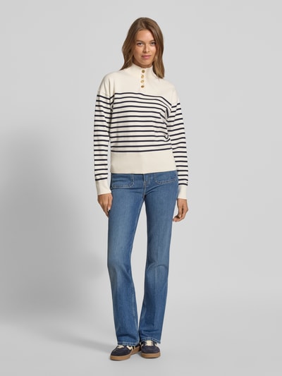 Tommy Hilfiger Sweter o kroju regular fit z mieszanki bawełny Biały 1