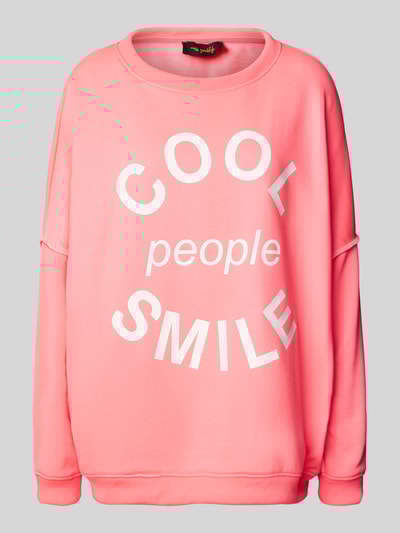 miss goodlife Bluza o kroju relaxed fit z nadrukiem z napisem Neonowy różowy 2