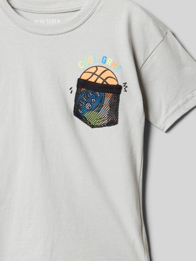 Blue Seven T-Shirt mit Motiv-Print Mittelgrau Melange 2
