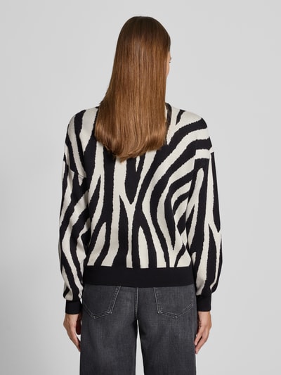 VERO MODA Regular fit gebreide pullover van viscosemix, model 'SILJEANIMAL' Offwhite - 5