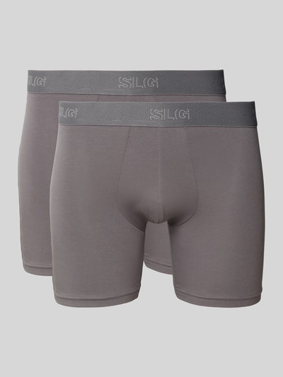 SLG Boxershort met logostitching in een set van 2 stuks, model 'Sloggi' Lichtgrijs - 1