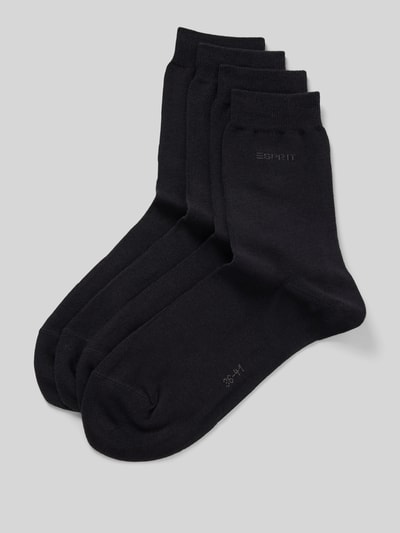 Esprit Socken  mit Label-Stitching im 4er-Pack Black 1