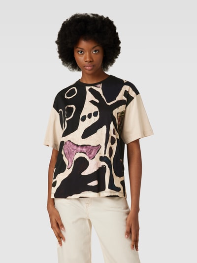 Weekend Max Mara T-shirt met all-over print, model 'VITERBO' Beige - 4