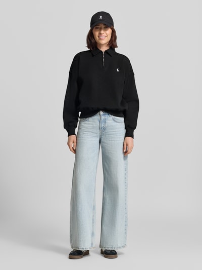 Polo Ralph Lauren Krój regular fit troyer z mieszanka bawełny Czarny 1
