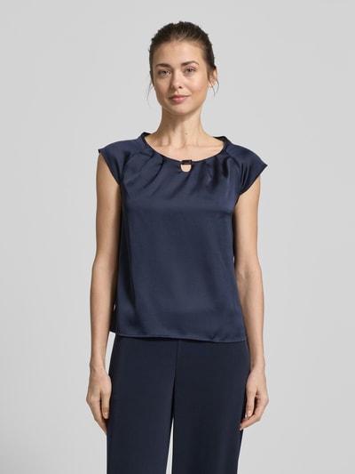 Vera Mont T-Shirt aus Satin mit Rundhalsausschnitt Dunkelblau 4