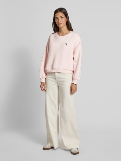 Lanius Sweatshirt met ronde hals Lichtroze - 1