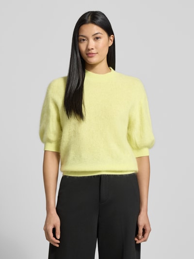 Herzensangelegenheit Strickpullover aus Kaschmir-Woll-Mix mit 1/2-Arm Hellgelb 4