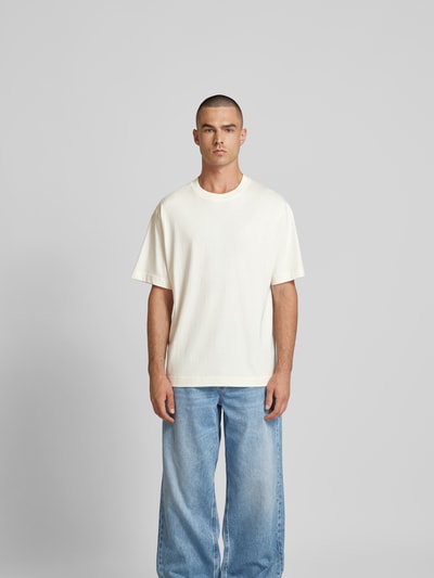 Closed T-Shirt mit geripptem Rundhalsausschnitt Offwhite 4