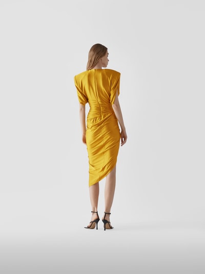 Alexandre Vauthier Midikleid mit Schulterpolstern Gelb 5