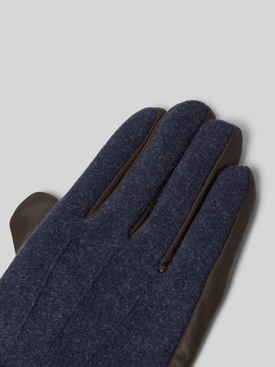 bugatti Handschuhe aus Schafsleder-Textil-Mix mit Riegel Marine 3