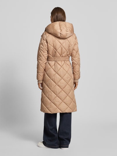 s.Oliver BLACK LABEL Regular fit gewatteerde lange jas met tweewegritssluiting Cognac - 5