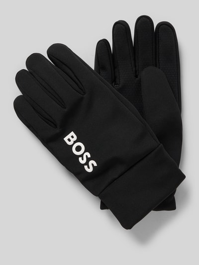 BOSS Handschoenen met labelopschrift, model 'RUNNING' Zwart - 1