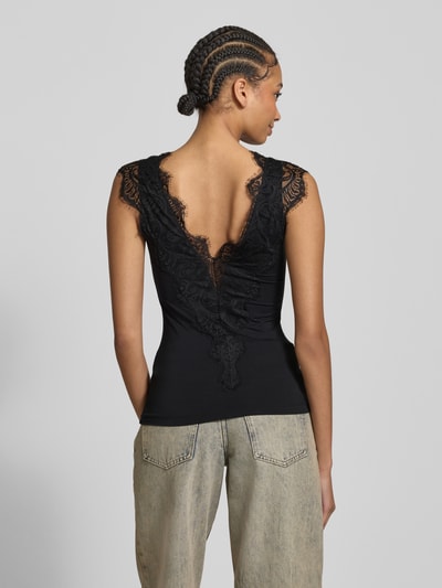 Pieces Top mit Spitzenbesatz Modell 'PCBARBERA' Black 5