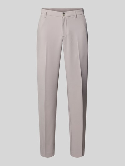Produktfoto, Straight Fit Stoffhose mit Bügelfalten von MCNEAL aus elastischem Material-Mix in Hellgrau, Eingrifftaschen, klare Strukturen.