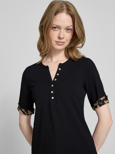 Betty Barclay T-shirt met V-hals en knoopsluiting Zwart - 3