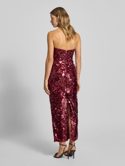 Bardot Cocktailjurk met pailletten, model 'BRAYA' Bordeaux - 5