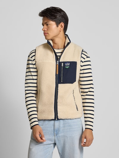 Superdry Fleecegilet met ritszakken en opstaande kraag Beige - 4