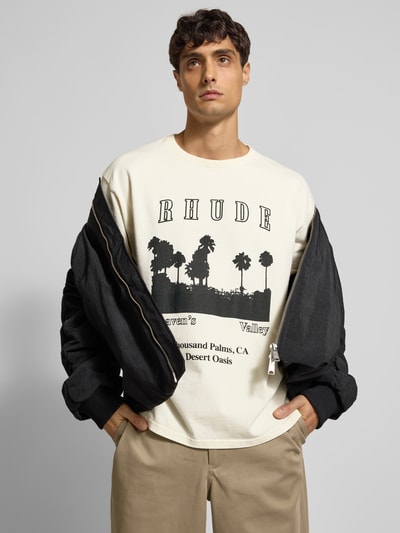 RHUDE T-Shirt mit Label-Print Offwhite 3