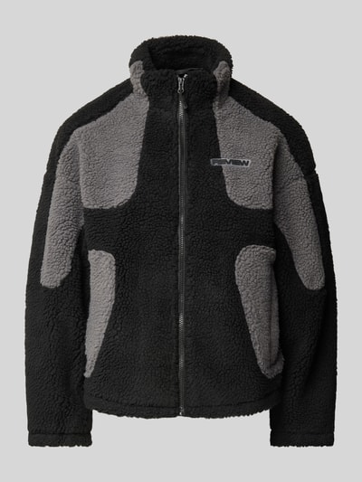 Review Sherpa jacket met labelpatch Zwart - 1