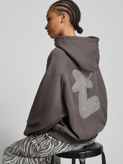 Low Lights Studios Sweatjacke mit Label-Print Modell 'Starlight' Anthrazit 3