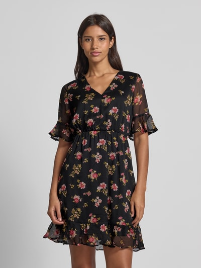 Vero Moda Tailliertes Minikleid mit V-Ausschnitt Modell 'SMILLA' Black 4
