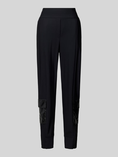 Marc Cain Tapered fit stoffen broek met cargozakken Zwart - 1