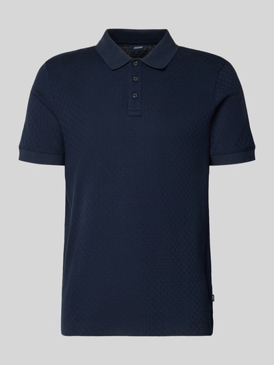 Produktfoto, Poloshirt met korte knoopsluiting model 'Roni' van JOOP! Collection, katoen, regular fit, donkerblauw, polokraag, geribde boorden.